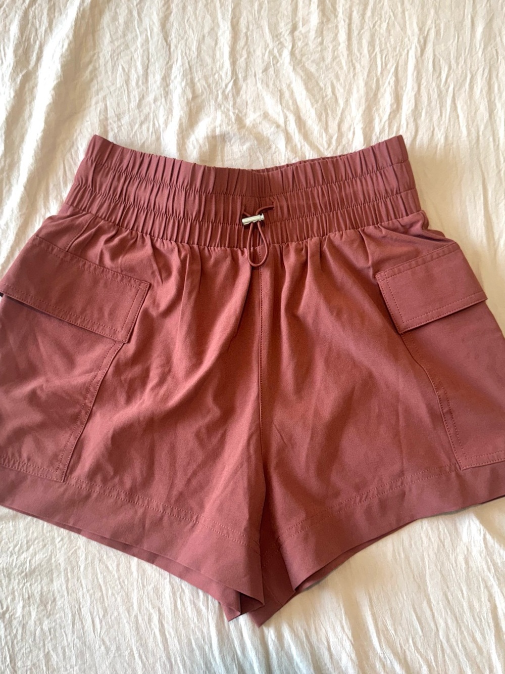Abercrombie & Fitch Rose Cargo Drawstring Athletic Shorts